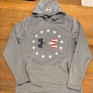 Men’s Armour Gray Sz Small Freedom Collection Hoodie with USA Logo